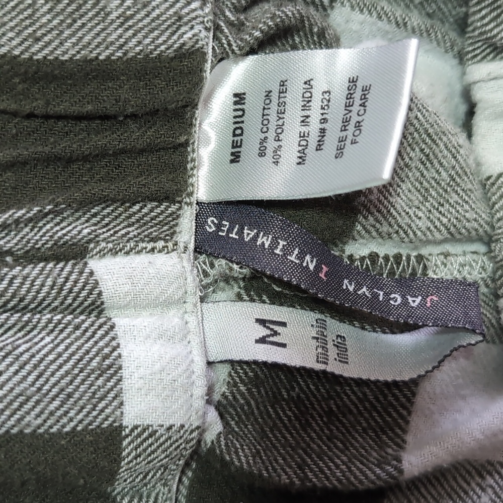 Jaclyn Intimates - Women's Green Plaid Flannel PJ Pants, Medium - Picture 3 of 4